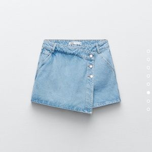 Zara denim asymmetric skort